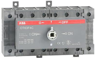 Разединител OT63F4C 63A 4P I-0-II за DIN монтаж без ръкохватка ABB, 1SCA105369R1001