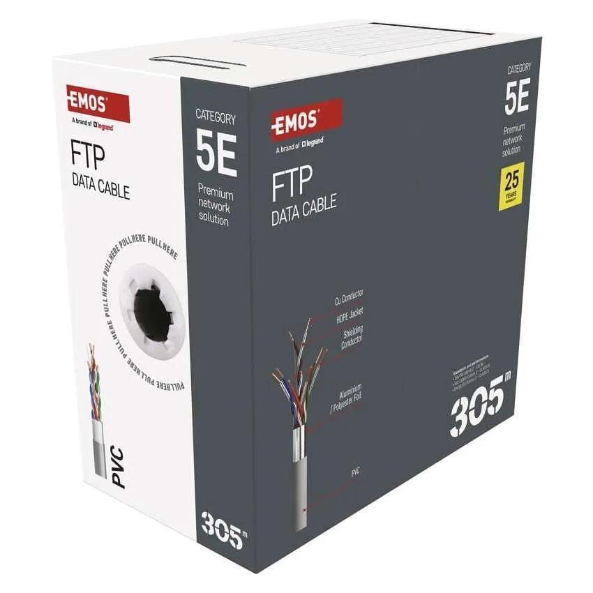 Кабел Cat.5e F/UTP PVC Eca сив – 305m EMOS