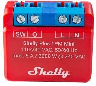 Микромодул Smart реле 1х On/Off 8A с мерител изисква неутрала Shelly Plus 1PM Mini - 265666