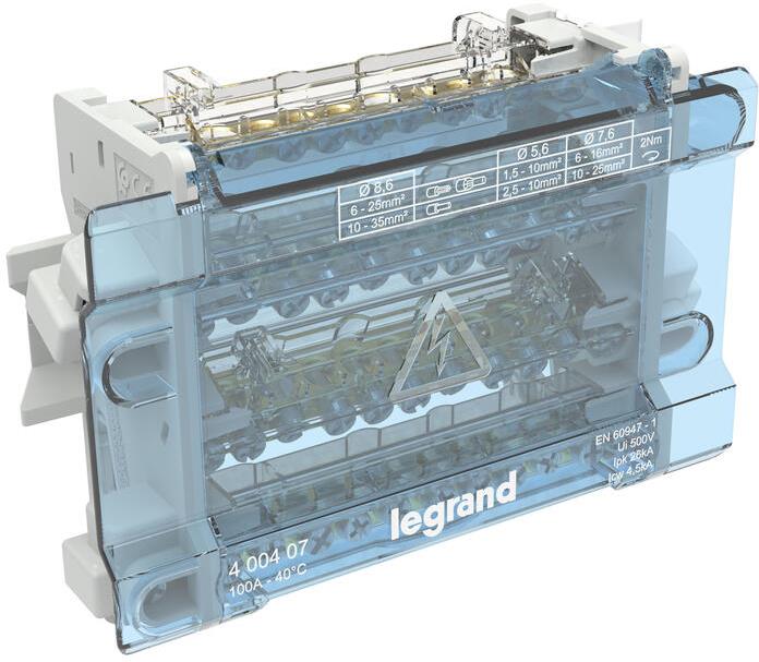 Разпределителен клемен блок 100A 4P 8 модула Legrand, LEGRAND НИСКО НАПРЕЖЕНИЕ, 400407