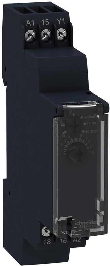 Реле за време, закъснение при изключване, 1x 0.1s…100h, 1c/o 8A, 24...240Vac SE, SCHNEIDER ELECTRIC НИСКО НАПРЕЖЕНИЕ, RE17RCMU