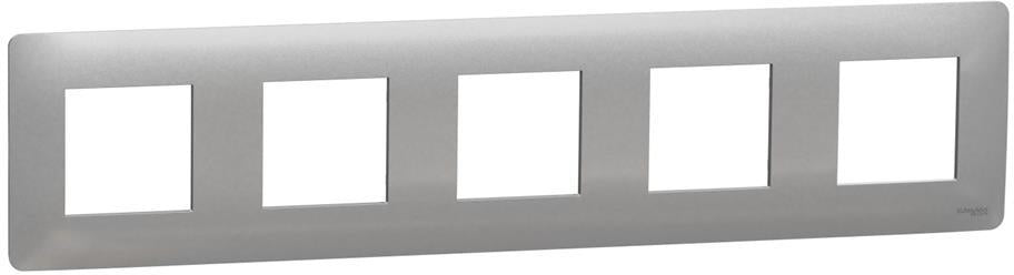 Лицева рамка 5х цвят Алуминий Unica Studio SE, SCHNEIDER ELECTRIC, NU201030