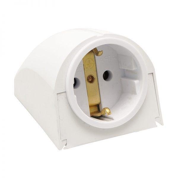 Контакт външен стенен, 16A, 250V, 60x72x51, бял Atra/7121, АТРА