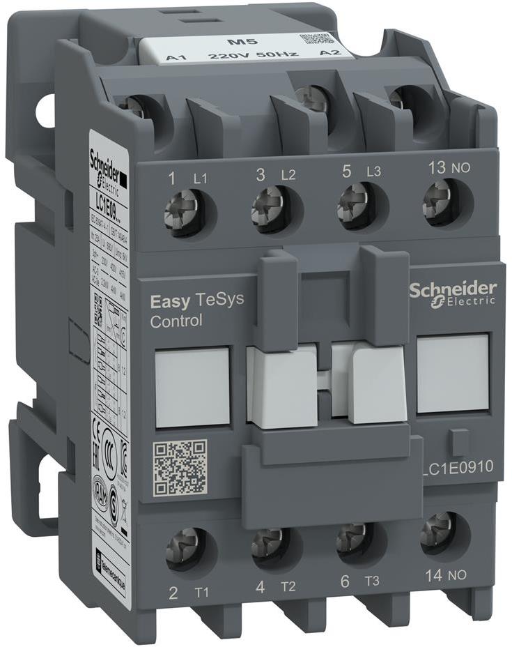 Контактор TeSys E 3P 4kW (9A AC-3) 1NO 220V 50Hz SE, SCHNEIDER ELECTRIC НИСКО НАПРЕЖЕНИЕ, LC1E0910M5