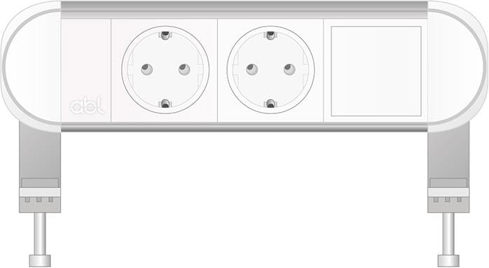 Модул Chroma 3M с 2х Шуко и 1х празен модул, цвят Бял, ABL, ABL Сърбия, 2A01F2A1