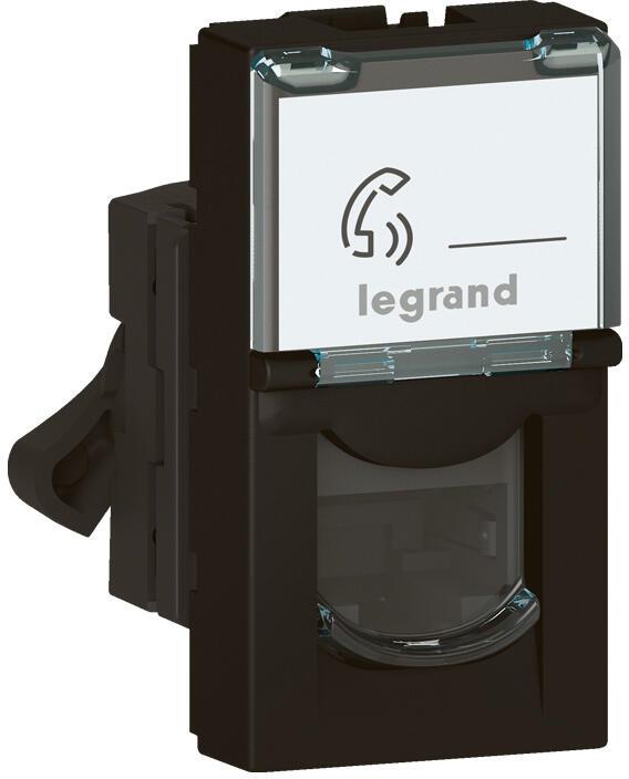 Розетка RJ45 cat.6 FTP 1 мод. цвят Черен Mosaic Legrand, LEGRAND, 79162L