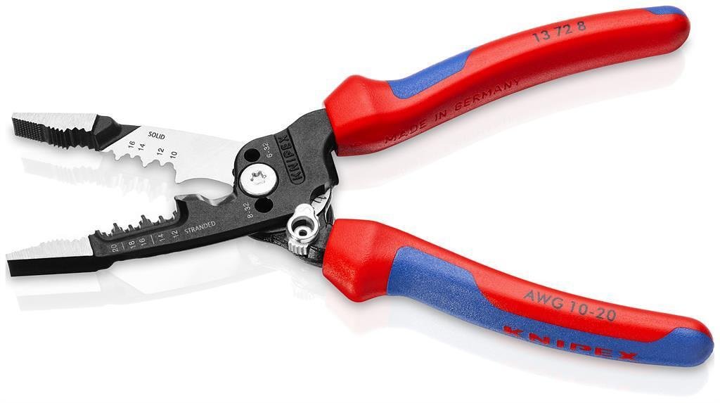 Клещи инсталаторски 7-в-1, синьо-червена ръкохватка 200мм, Knipex - K13728