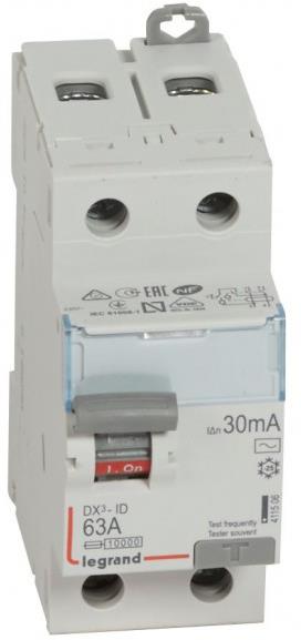 ДТЗ 2P 63А 30mА серия DX3 ID тип AC Legrand, LEGRAND НИСКО НАПРЕЖЕНИЕ, 411506