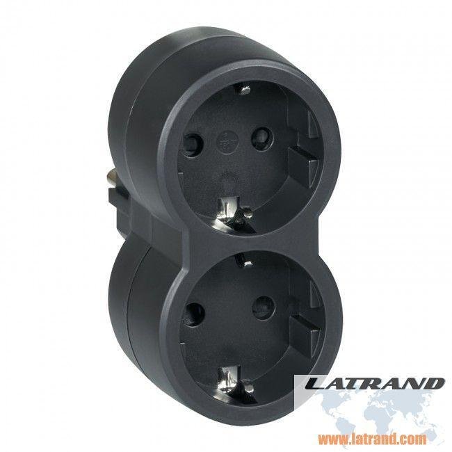 Адаптер за контакт двойка Legrand черен - 50511