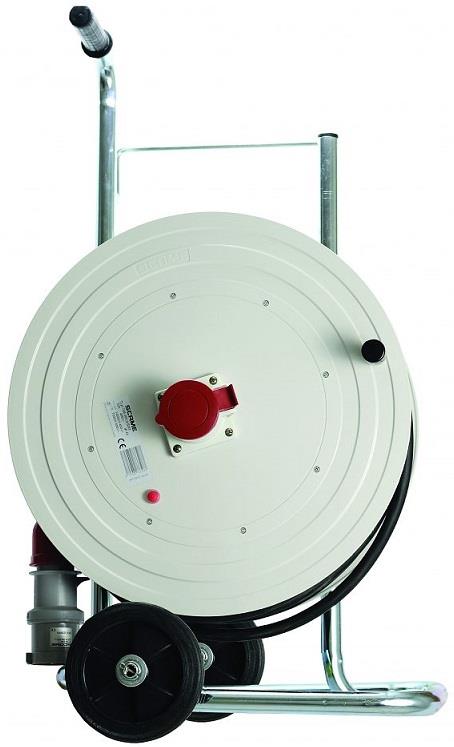 Макара индустриална IP44 серия ROLLER 450 кабел H07RN-F 30 м х 4мм2 вход 3P+N+E 32A и изход 1 х 3P+N+Е 32A на колела Scame, SCAME, 749.3005-354