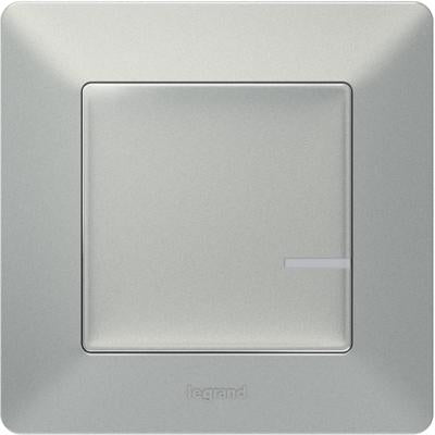 Ключ/димер с компенсатор жичен Smart Valena Life Алуминий с рамка Legrand с Netatmo, NETATMO с LEGRAND & BTICINO, 752384