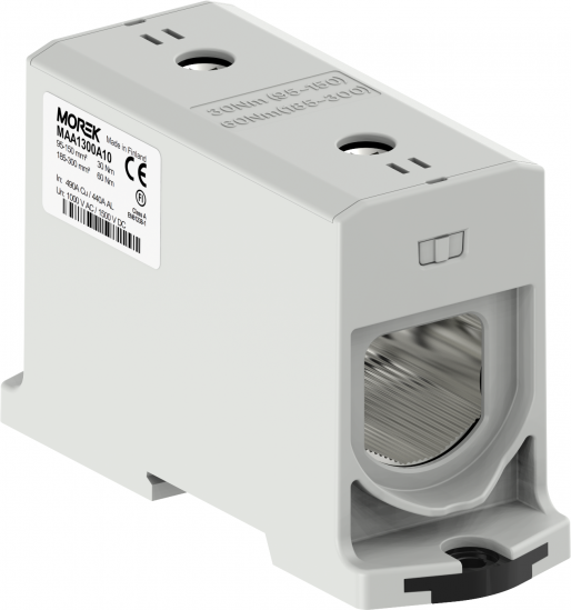 Тунелна клема СИВА 1P 490A с 2 отвора OTL300-1 1xAl/Cu 95-300mm² 1000V MOREK, MAA1300A10