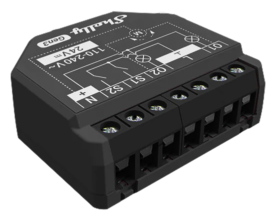Микромодул Smart реле 2х On/Off или щори 10A изисква неутрала Shelly 2PM Gen3 - 261903, SHELLY