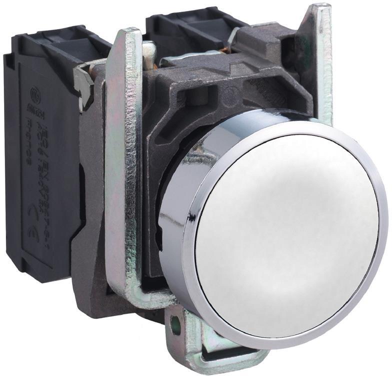 Бутон сглобен бял 1NO Ø22mm XB4 SE, SCHNEIDER ELECTRIC НИСКО НАПРЕЖЕНИЕ, XB4BA11