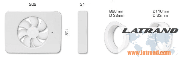 Вентилатор Intellivent ф100-120мм, цвят Бял, 134м3/ч, 5.5W, 21dB Fresh - V197276, FRESH & PAX