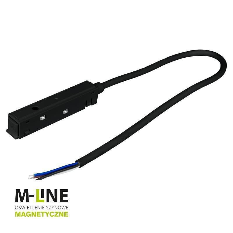 Конектор за магнитни релси с кабел M-LINE, черен, 1 м, DPM, MTL-PB