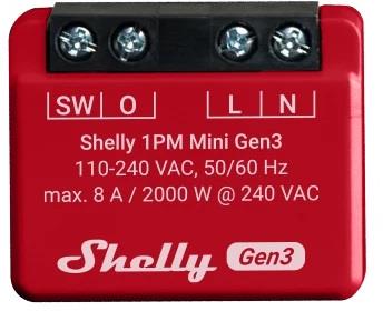 Микромодул Smart реле 1х On/Off 8A с мерител изисква неутрала Shelly 1PM Mini Gen3 - 261590S, SHELLY