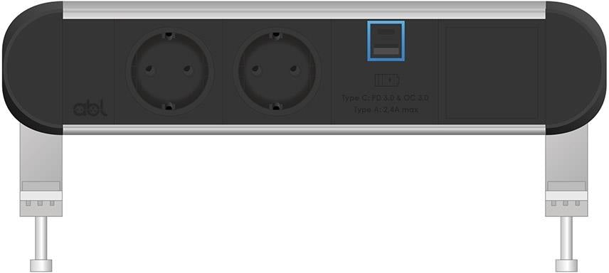 Модул Chroma 4M с 2х Шуко, USB тип A+C Power Delivery 65W и 1х празен модул, цвят Черен, ABL, ABL Сърбия, 2A00F2H4