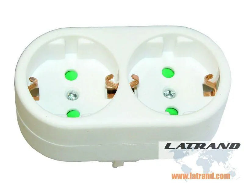 Адаптор KONEKTO с 2 гнезда / 230V , 16A , 3500W бял-KN41081