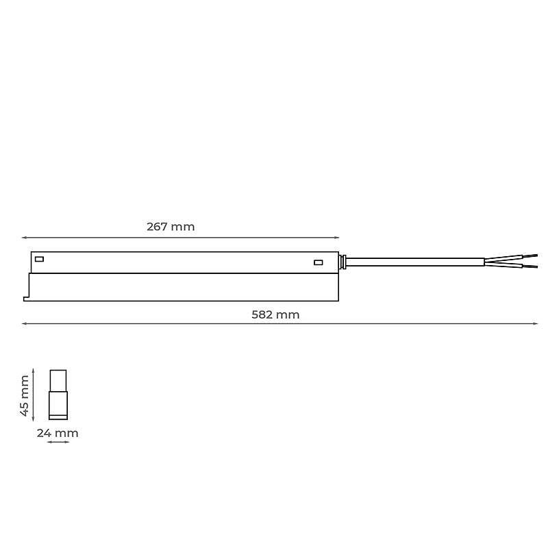 Захранване за магнитна релса M-LINE, черно, 100W 48V DC, DPM, MTL-DR-100W