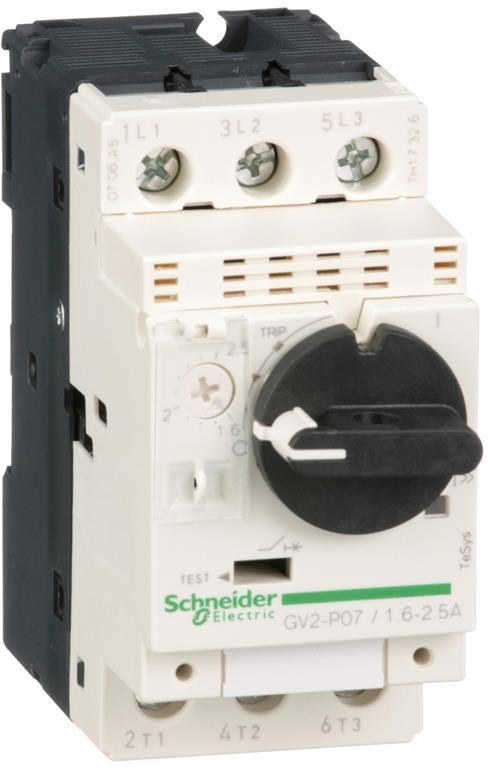 Моторна защита TeSys GV2P 0.75kW TM 1.6…2.5A 100kA SE, SCHNEIDER ELECTRIC НИСКО НАПРЕЖЕНИЕ, GV2P07
