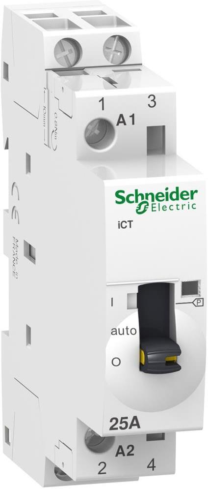 Модулен контактор Acti 9 iCT 25A 2NO 230…240Vac с ръчно управление 1 мод. SE, SCHNEIDER ELECTRIC НИСКО НАПРЕЖЕНИЕ, A9C21732