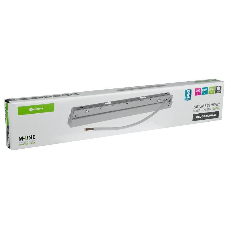 Захранване за магнитна релса M-LINE, бяло, 200W 24V DC, DPM, MTL-DR-200W-W