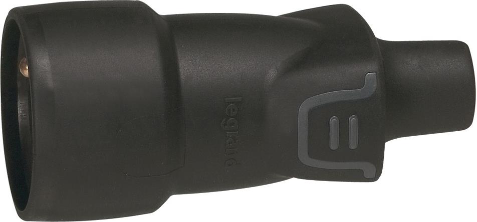 Куплунг френски черен 2P+Т 16A ІР44 250V гумиран Legrand /10бр/, LEGRAND, 50446