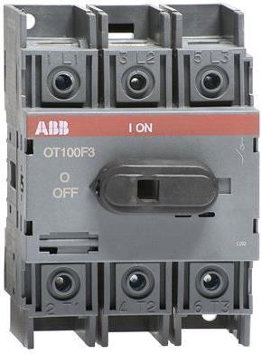 Разединител OT100F3 100A 3P I-0 за DIN монтаж без ръкохватка ABB /до изчерпване/, 1SCA105004R1001