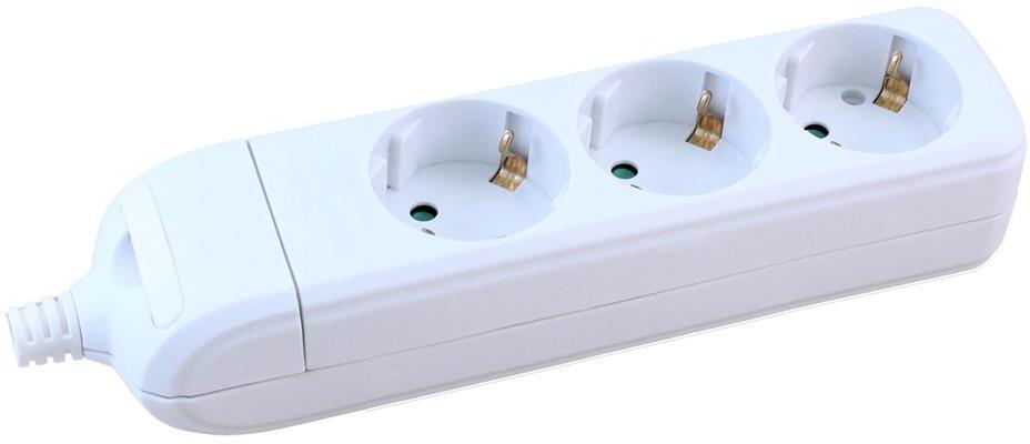 Разклонител БЯЛ 3x2P+E без кабел Commel, COMMEL, C232-031