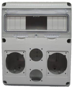Табло за индустриални контакти и DIN модули IP55, UV, серия Enerbox /11 DIN, 2х16-32A и 6хшуко/ Scame, SCAME, 633.2044