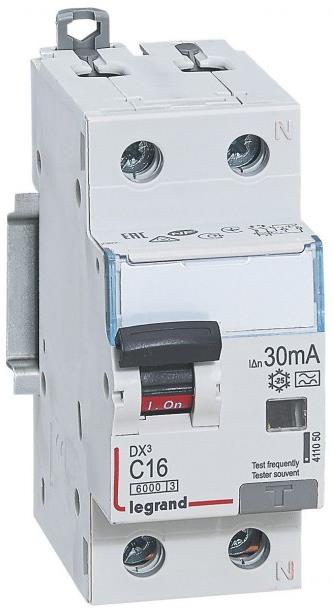 ДТЗ комбинирана DX3 1P+N 16A крива C 30mA тип A 6kA 2 мод. Legrand, LEGRAND НИСКО НАПРЕЖЕНИЕ, 411050