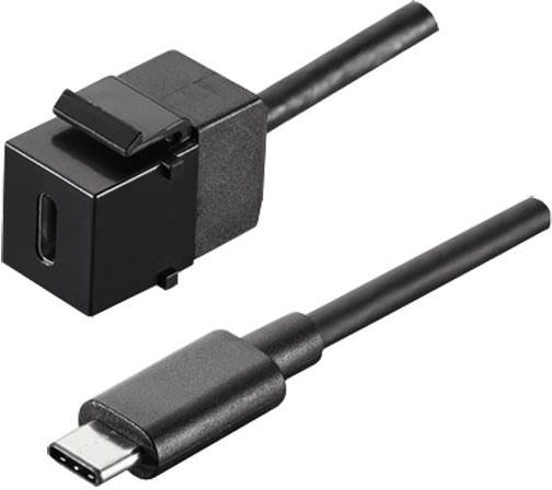 Инсърт USB C 3.1 (вход-изход за пренос на данни), цвят Черен, Bachmann, BACHMANN, B917.121