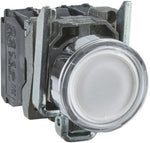 Бутон сглобен бял 1NO-1NC светещ 230...240Vac Ø22mm XB4 SE, SCHNEIDER ELECTRIC НИСКО НАПРЕЖЕНИЕ, XB4BW31M5