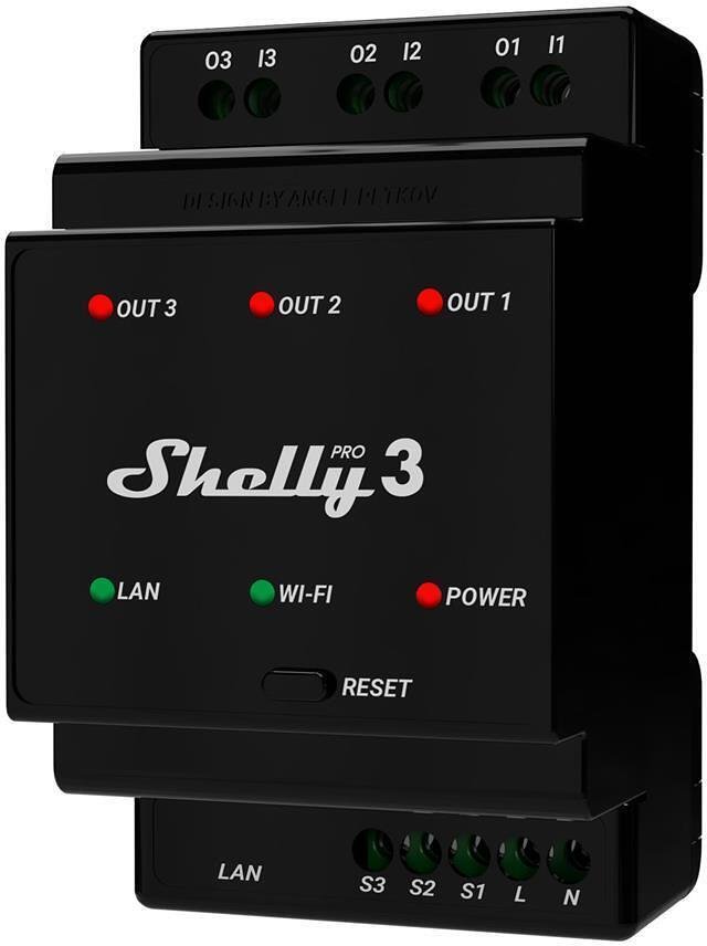 Импулсно Smart реле 3х On/Off 16A (48A) за DIN монтаж Shelly PRO 3 - 268094