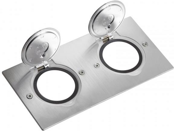 Метална основа Inox двойна квадратна IP44/IK08 Legrand, LEGRAND, 89702