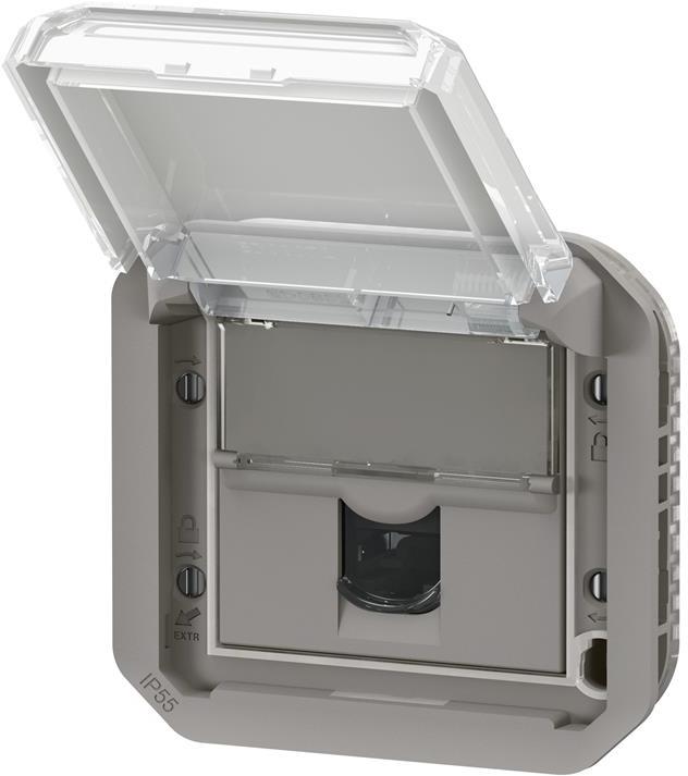 Розетка RJ45 cat.6 FTP механизъм цвят Сив IP55 Plexo New Legrand, LEGRAND, 69569L