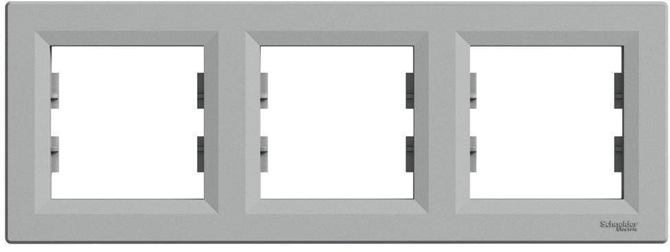 Рамка 3х цвят Алуминий Asfora SE, SCHNEIDER ELECTRIC, EPH5800361