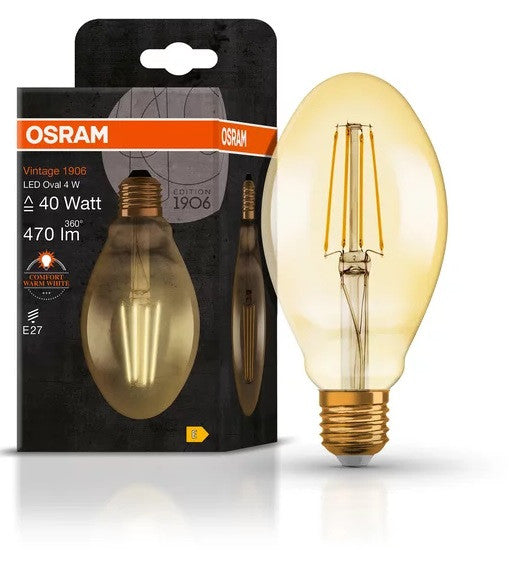 LED ЛАМПА VINTAGE 1906 LED CL OVAL GOLD40  4W/824 E27 LEDVANCE