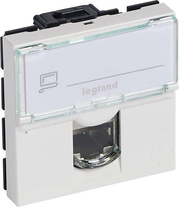 Розетка RJ45 cat.6A UTP 2 мод. цвят бял Mosaic Legrand, LEGRAND, 76574