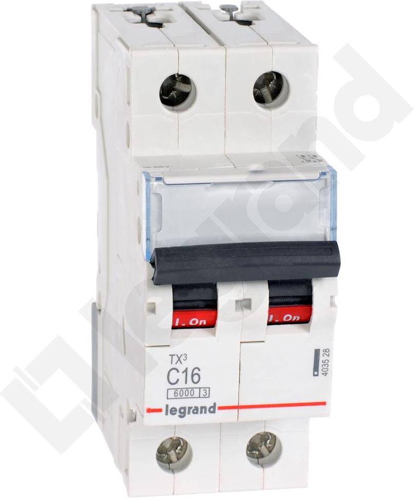 Автоматичен прекъсвач TX3 2P 16A крива С 6kA Legrand, LEGRAND НИСКО НАПРЕЖЕНИЕ, 403528