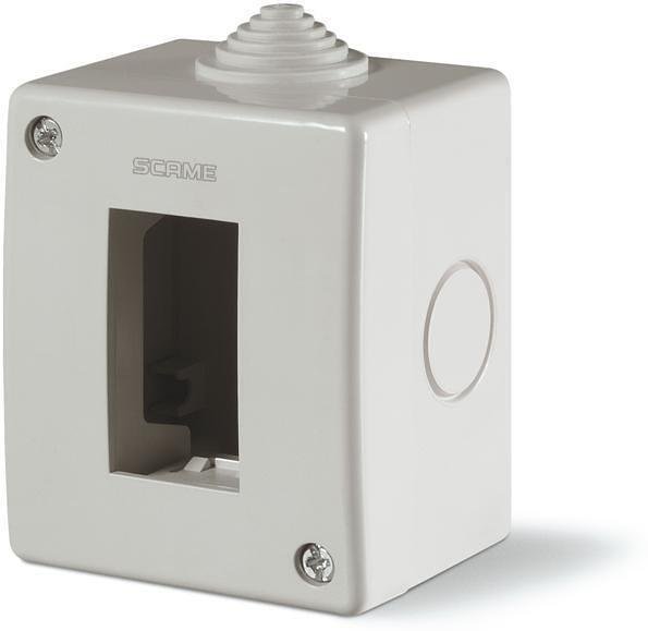 Конзолна кутия, 68x82x52mm, 1 модула, повърхностен монтаж, Unibox, Scame, 136.4121, IP40