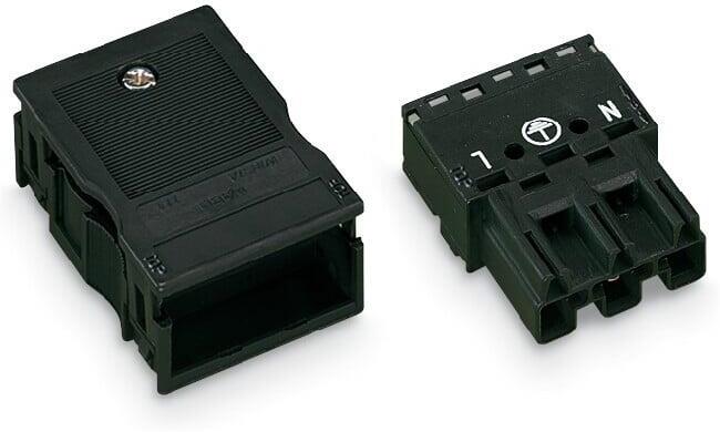Щекер 3P 4 mm2 черен WINSTA® MIDI Wago, WAGO, 770-113