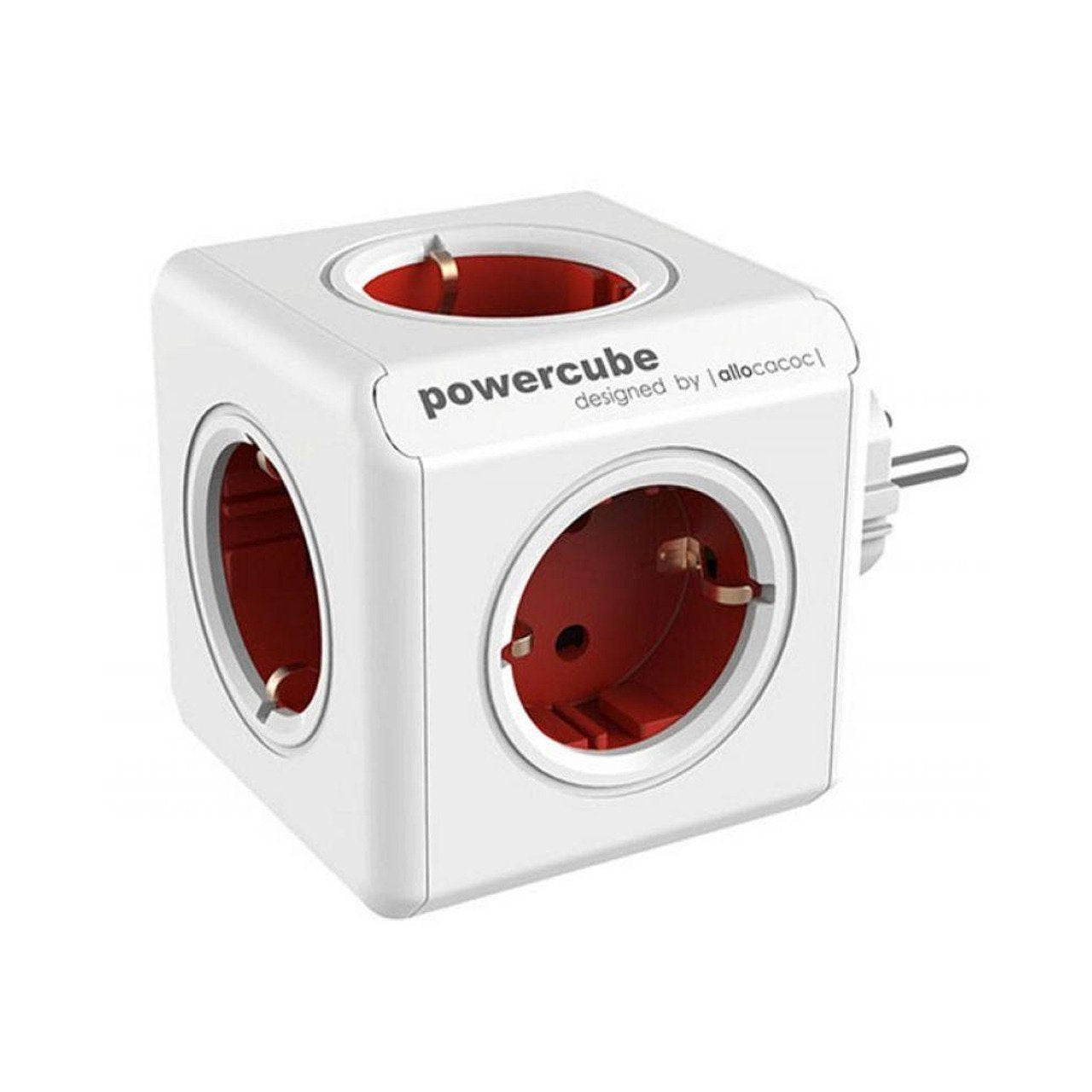 Разклонител DesignNest - PowerCube Original 1100RD, 5 гнезда, червен, Allocacoc, 1100RD/DEORPC