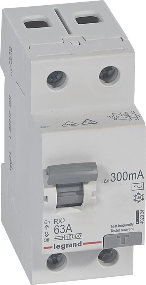 ДТЗ 2P 63A 300mА серия RX3 ID тип AC Legrand, LEGRAND НИСКО НАПРЕЖЕНИЕ, 402034