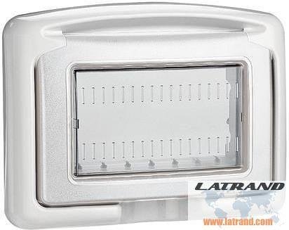 27604 BTICINO Капак противовлажен IP55 4 мод. цвят Светлосив Classia