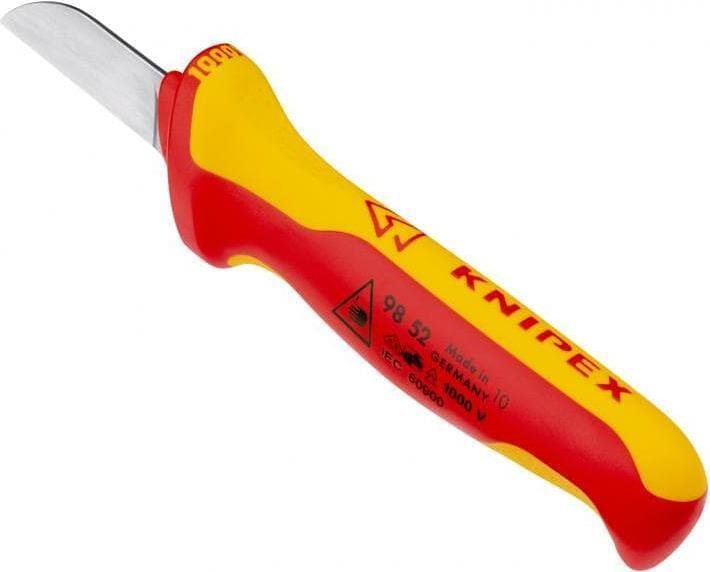 Кабелен нож, VDE 1000V жълто-червена ръкохватка 190мм, Knipex - K9852
