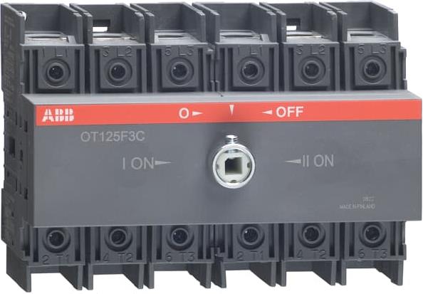 Разединител OT125F3C 125A 3P I-0-II за DIN монтаж без ръкохватка АВВ, ABB, 1SCA105037R1001