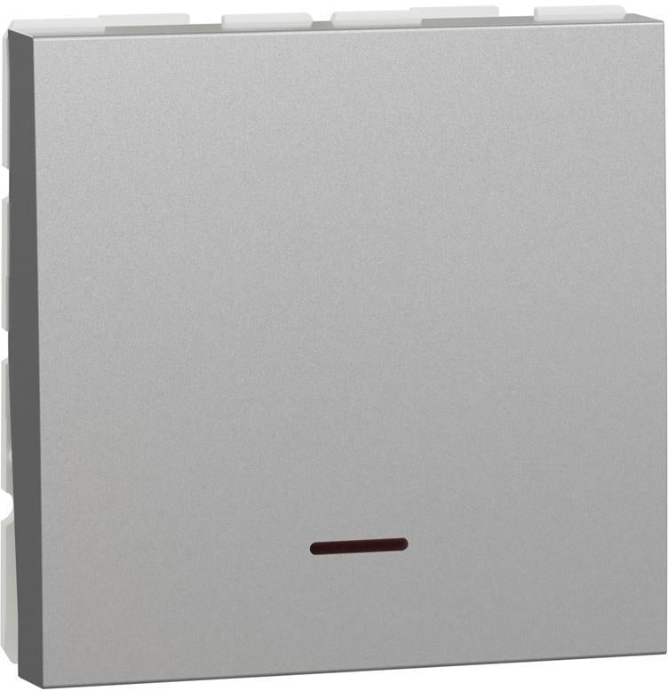 Двуполюсен ключ 32А с индикатор 2 мод. цвят Алуминий Unica SE, SCHNEIDER ELECTRIC, NU323230S