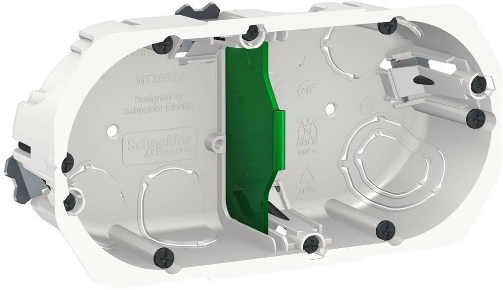 Конзолна кутия за гипсокартон 2х Ø67мм дълбочина 40мм SE, SCHNEIDER ELECTRIC, IMT35924